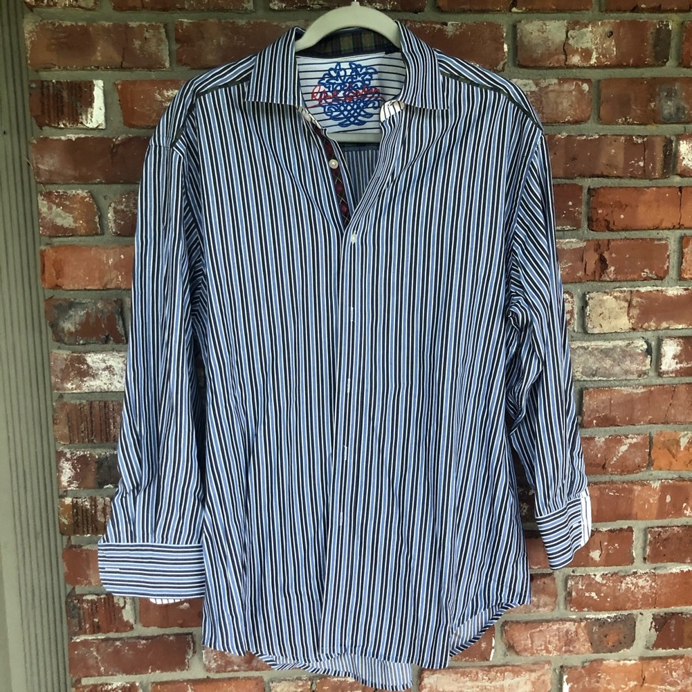 Robert Graham blue and white button down size L